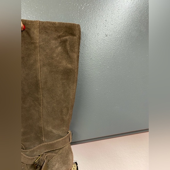 BCBG tall zip up boots with wedge heel and buckle accent - Picture 5 of 6